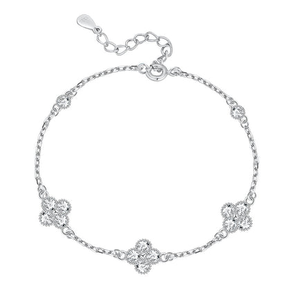 [CharmAries]CLOVER 5 MOTIFS  FULL DIAMOND BRACELET