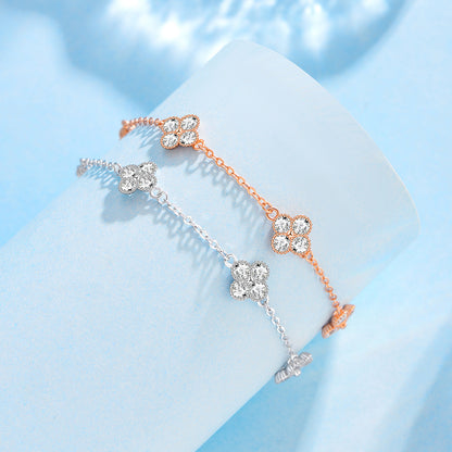 [CharmAries]CLOVER 5 MOTIFS  FULL DIAMOND BRACELET