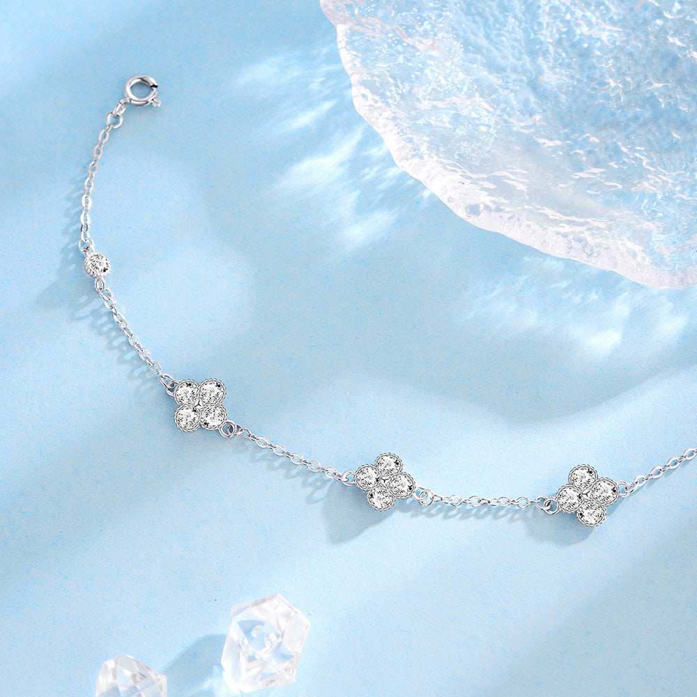 [CharmAries]CLOVER 5 MOTIFS  FULL DIAMOND BRACELET