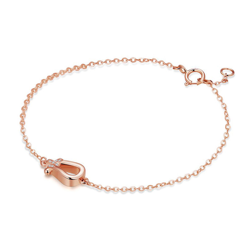 [CharmAries]FORCE LARGE HORSESHOE  COLORED DIAMOND BRACELET ROSE GOLD