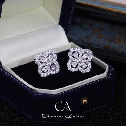 LOOP  S925 FULL DIAMOND NECKLAC  EARRINGS