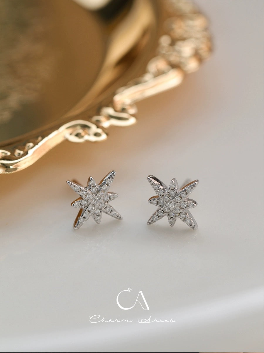 HEXAGRAM  S925 FULL DIAMOND EARRINGS