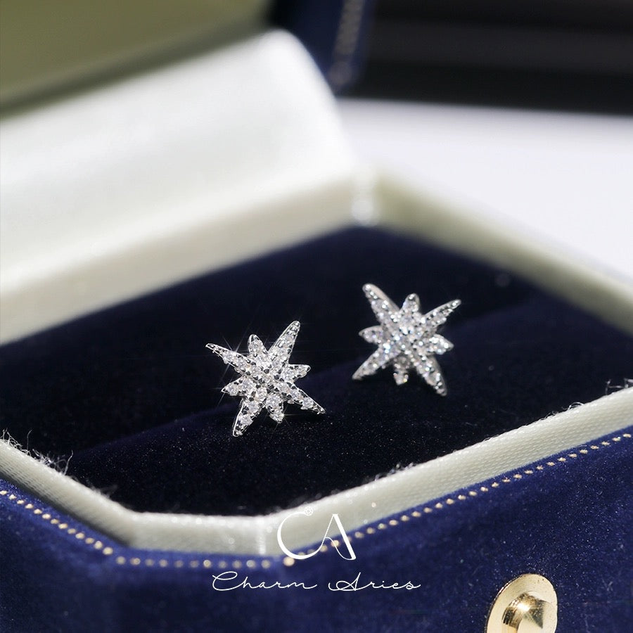 HEXAGRAM  S925 FULL DIAMOND EARRINGS