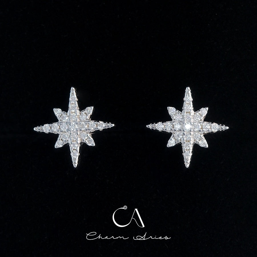 HEXAGRAM  S925 FULL DIAMOND EARRINGS