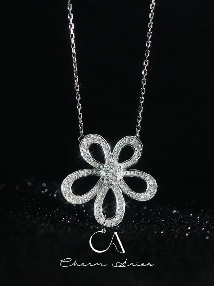 SUNFLOWER S925 FULL DIAMOND NECKLACE