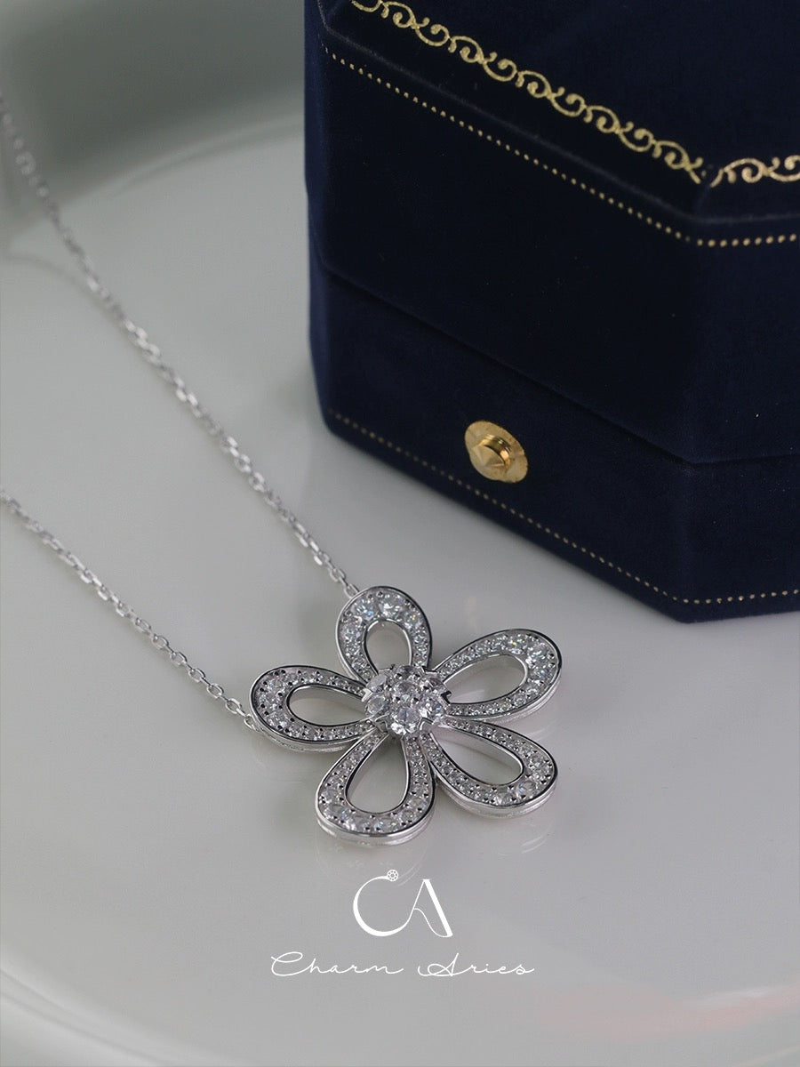 SUNFLOWER S925 FULL DIAMOND NECKLACE