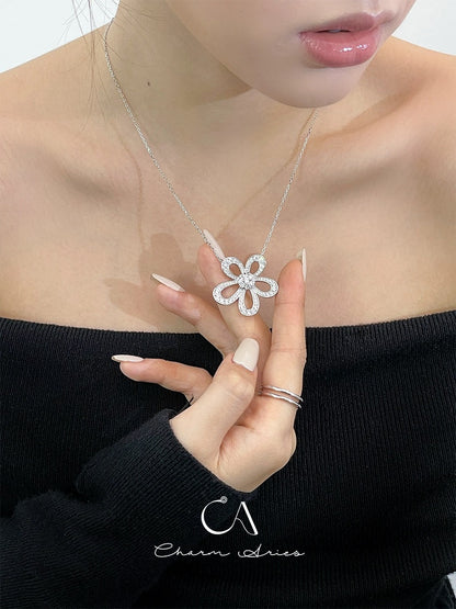 SUNFLOWER S925 FULL DIAMOND NECKLACE