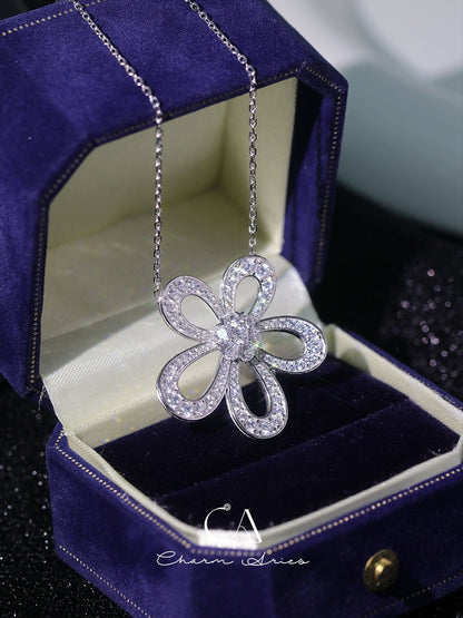 SUNFLOWER S925 FULL DIAMOND NECKLACE