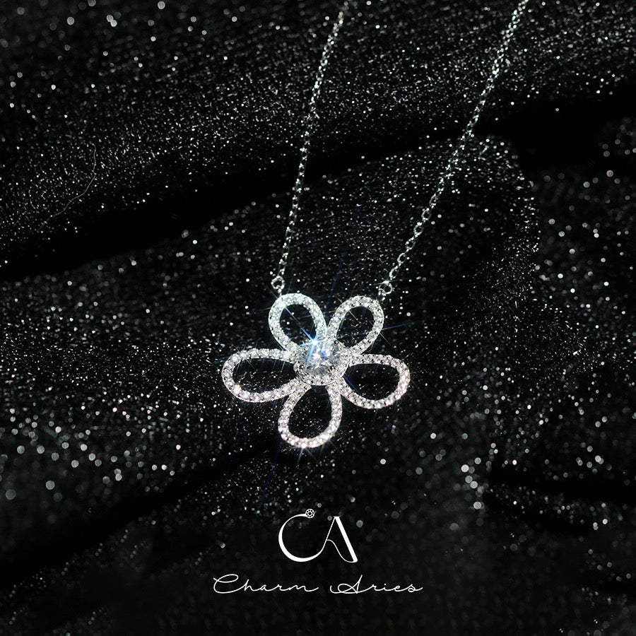 SUNFLOWER S925 FULL DIAMOND NECKLACE