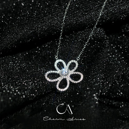 SUNFLOWER S925 FULL DIAMOND NECKLACE