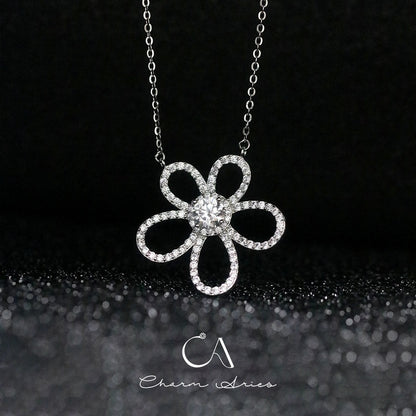 SUNFLOWER S925 FULL DIAMOND NECKLACE