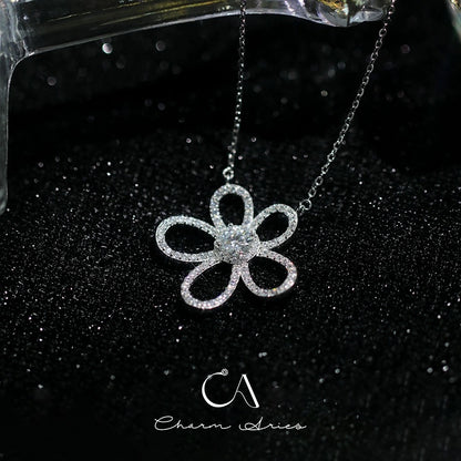 SUNFLOWER S925 FULL DIAMOND NECKLACE