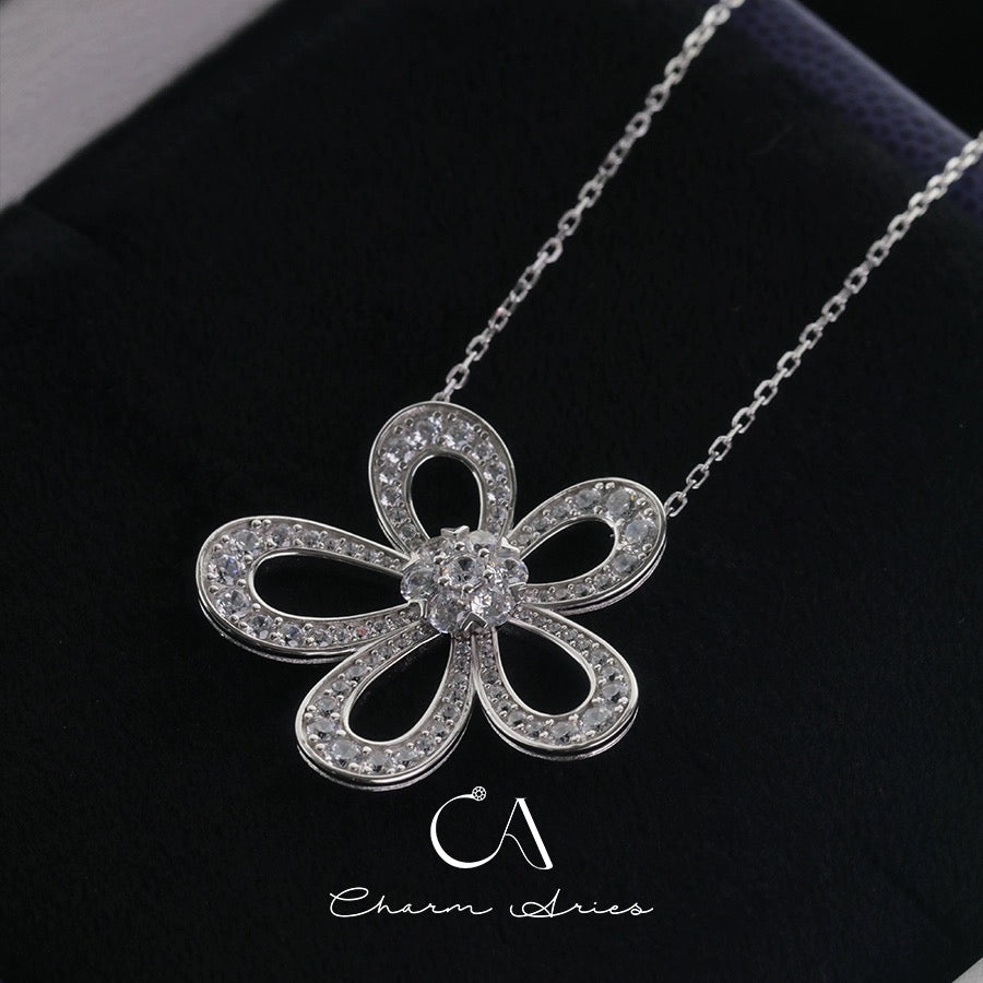 SUNFLOWER S925 FULL DIAMOND NECKLACE