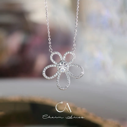 SUNFLOWER S925 FULL DIAMOND NECKLACE