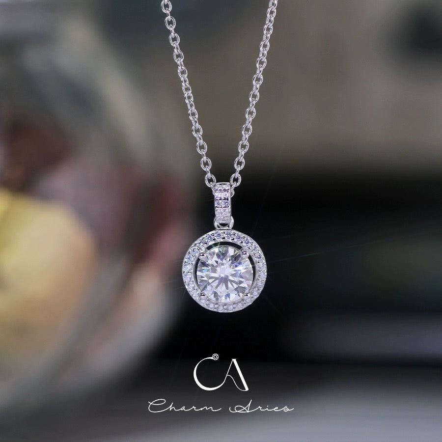 ROUND S925 FULL DIAMOND NECKLAC