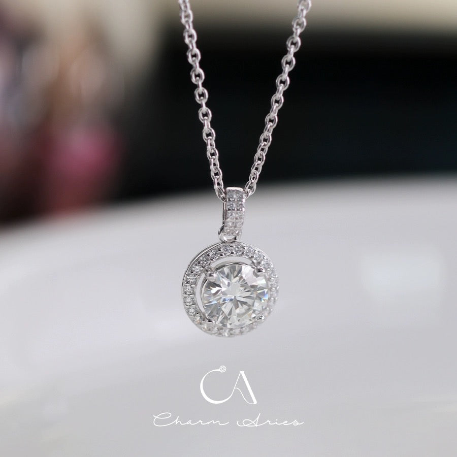 ROUND S925 FULL DIAMOND NECKLAC