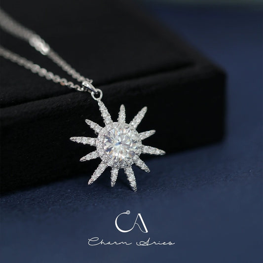 INSPIRATION SONNENBLUME S925 MOISSANITE 1 KARAT HALSKETTE