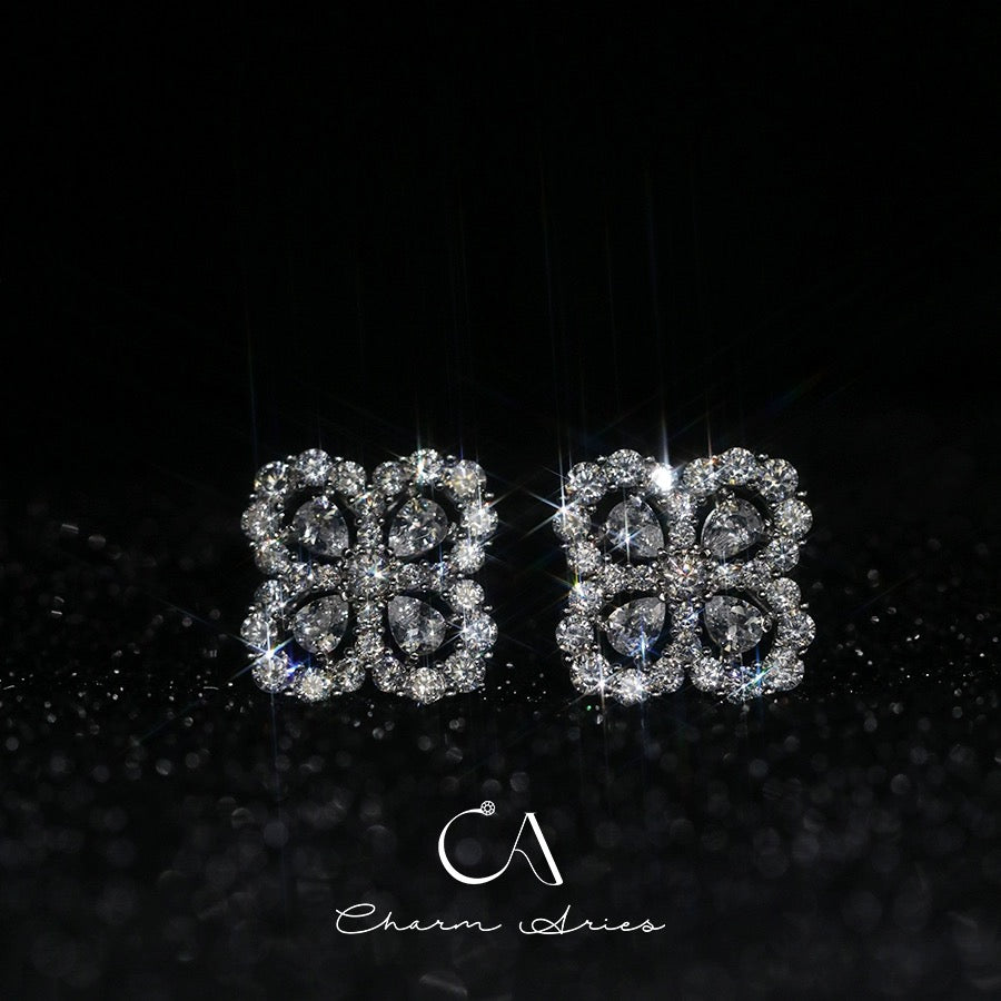 LOOP  S925 FULL DIAMOND NECKLAC  EARRINGS