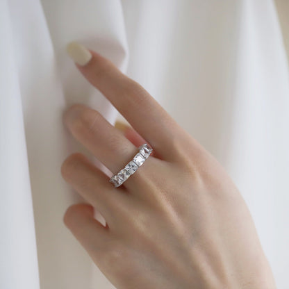 [CharmAries]Elegant Princess Cut Tennis Ring