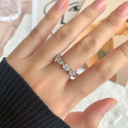 [CharmAries]Exquisite Pear Cut Tennis Ring