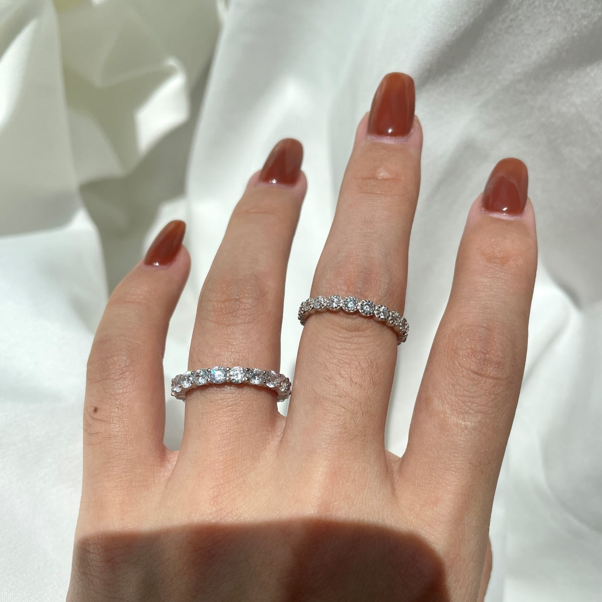 [CharmAries]Sparkling Round Cut Tennis Ring