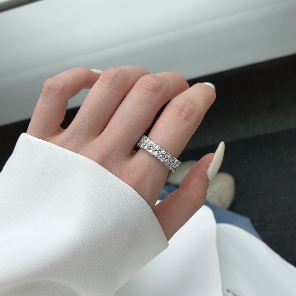 [CharmAries]Sparkling Full Heart Ring