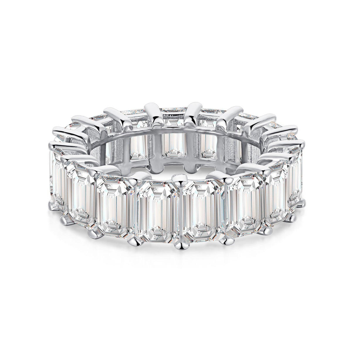 [CharmAries]0.75 Carat Elegant Emerald Cut Tennis Ring