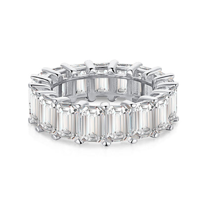 [CharmAries]0.75 Carat Elegant Emerald Cut Tennis Ring