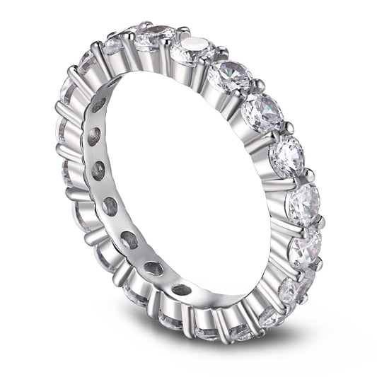 [CharmAries]Sparkling Round Cut Tennis Ring