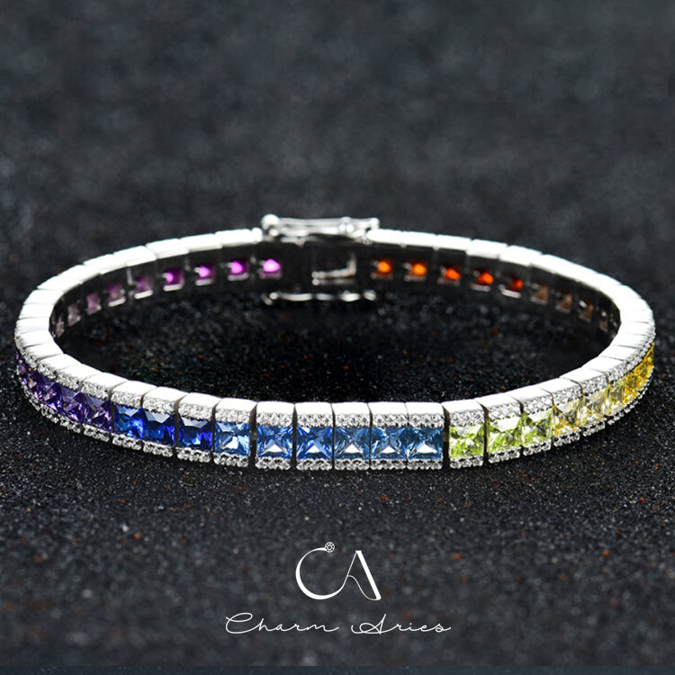 RAINBOW GEM S925 VOLLER DIAMANTARMBAND