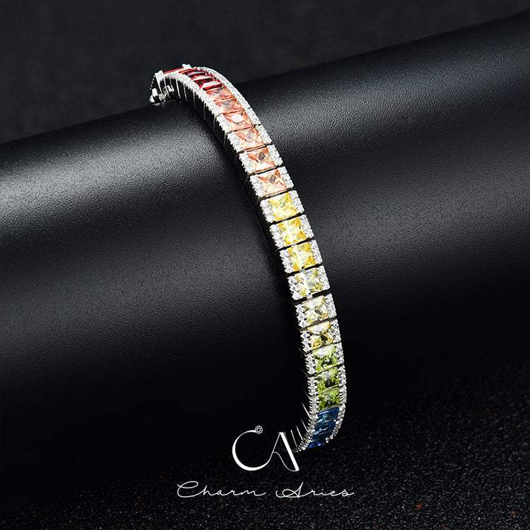 RAINBOW GEM  S925 FULL DIAMOND BRACELET