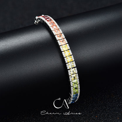 RAINBOW GEM S925 VOLLER DIAMANTARMBAND